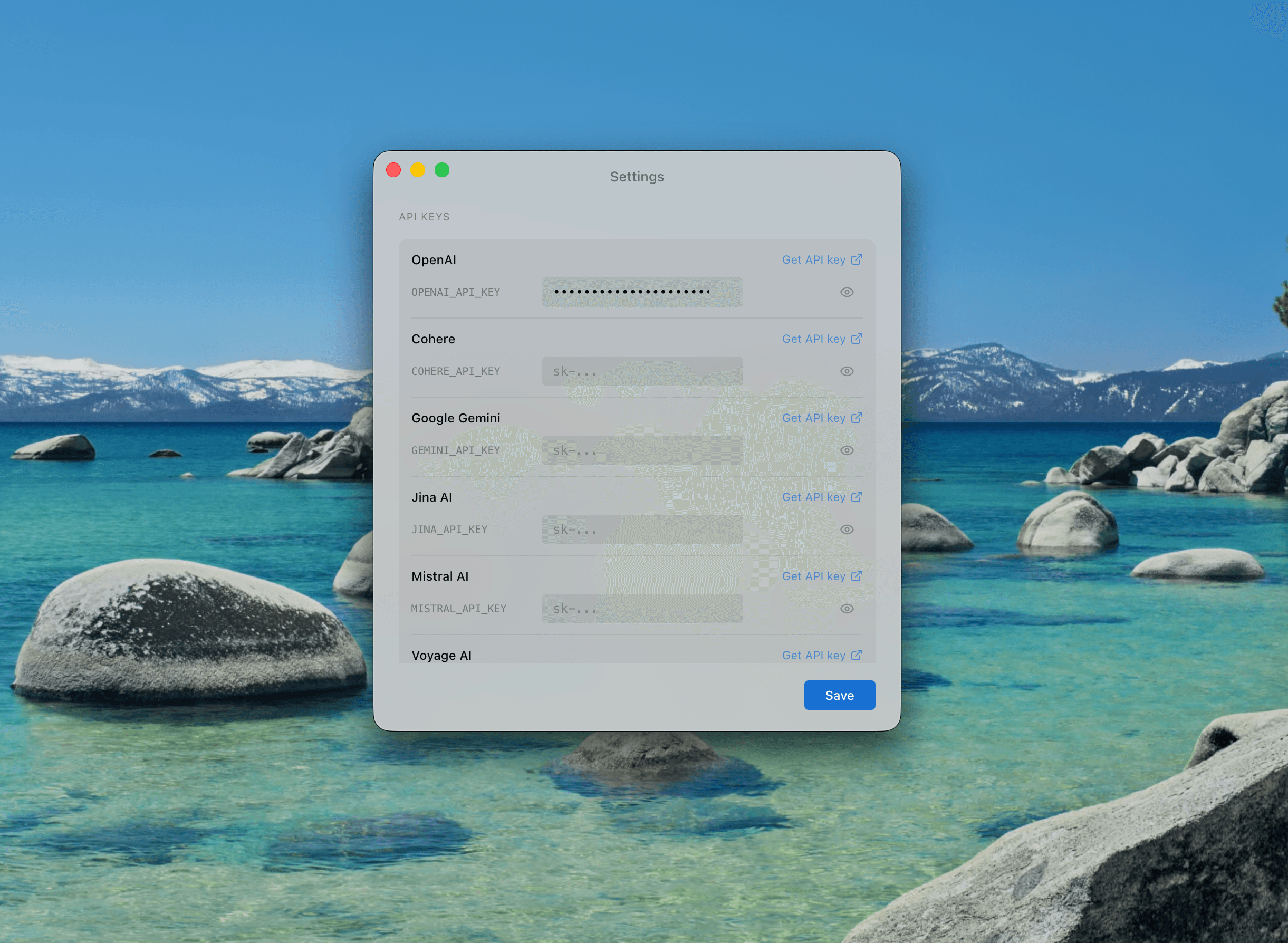 ChromaDB API key management for embedding providers like OpenAI, Cohere, and Gemini